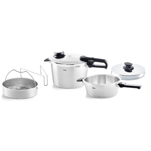 ΣΕΤ QUATRO FISSLER VITAQUICK PREMIUM (6LT & 3,5LT / INOX / ΚΑΛΑΘΙ ΑΤΜΟΥ / 2 ΚΑΠΑΚΙΑ)